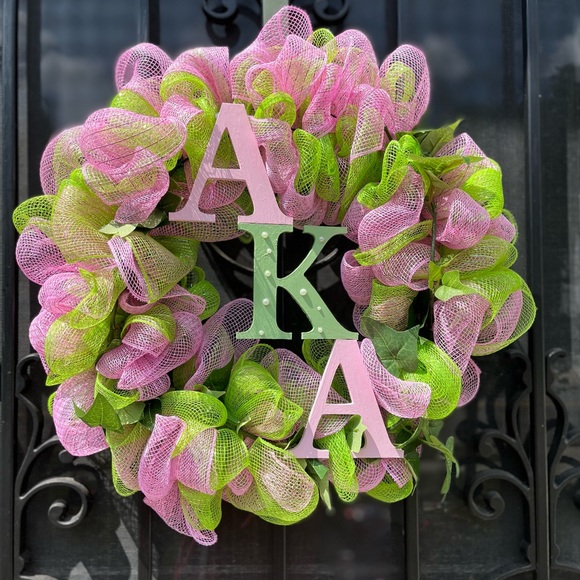 Custom made AKA sorority wreath - Picture 3 of 6